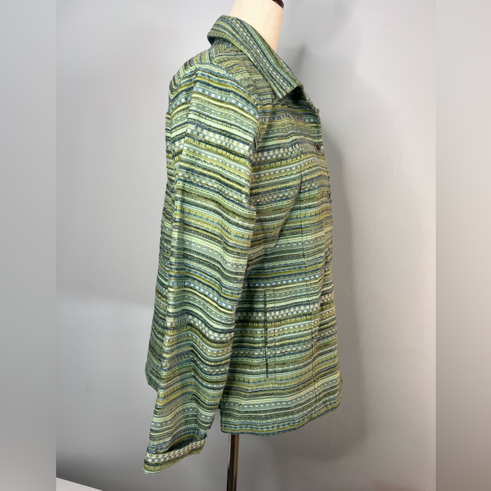 Appleseed's petites tweed Green blazer jacket size 12 P business
